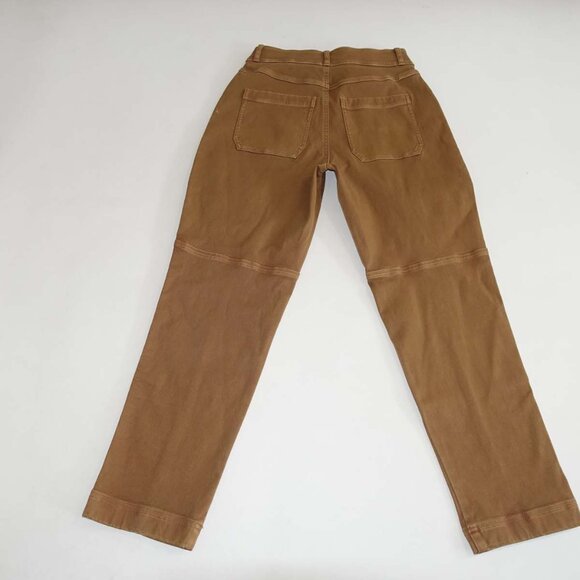 Spanx Women's Straight Leg Twill Jeans Size Small Brown High Rise Pull On S - Picture 6 of 7